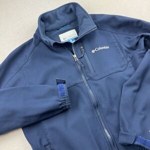 Columbia Ascender Blue Softshell‎ Full Zip Ski Jacket Winter Coat Men Size S